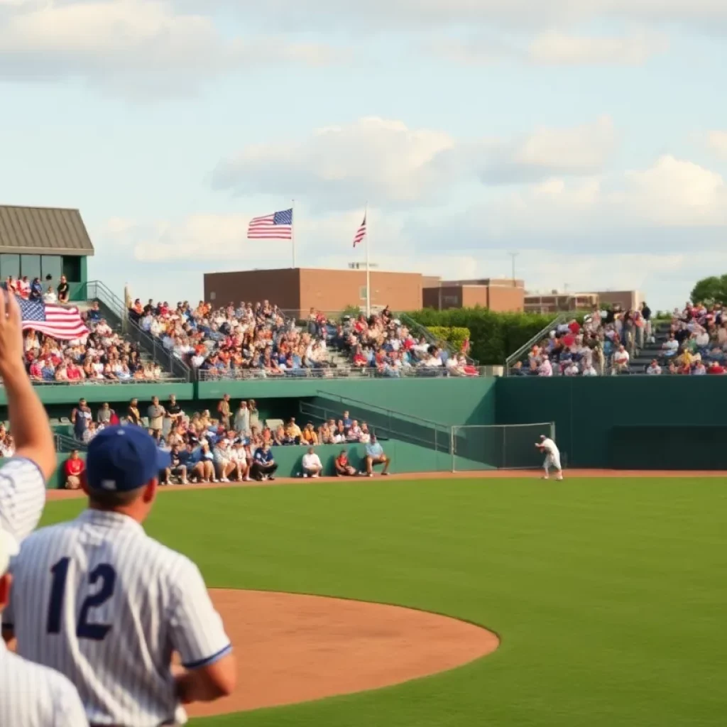 Crowd cheering at a baseball game in Charleston