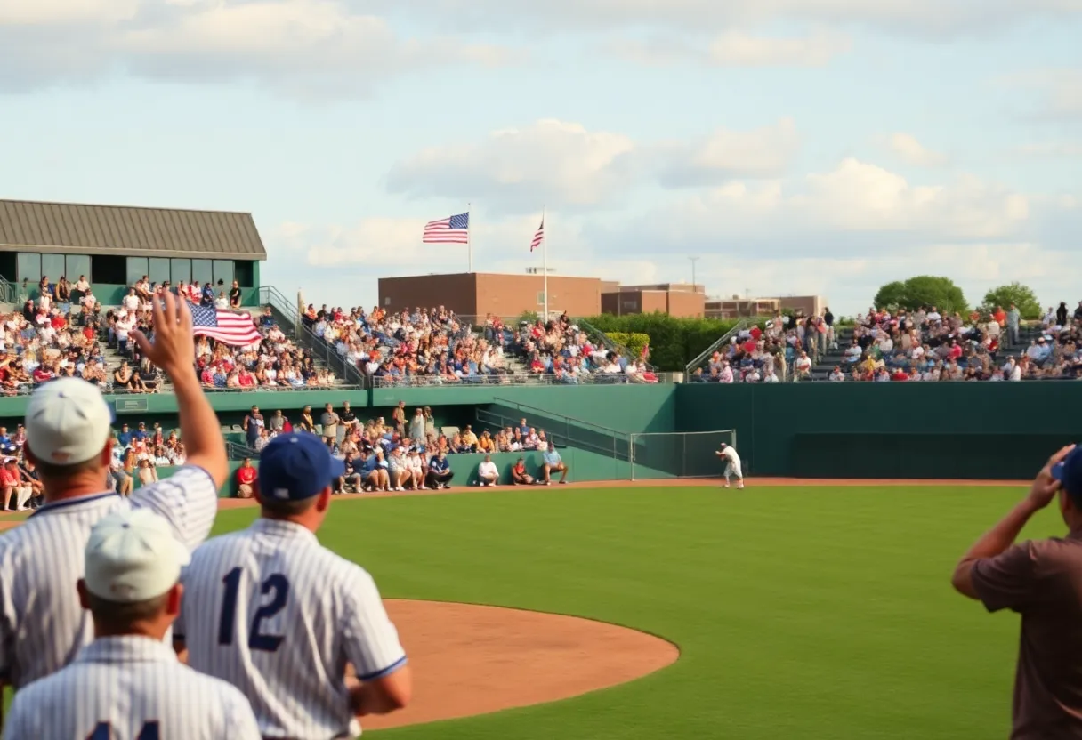 Crowd cheering at a baseball game in Charleston
