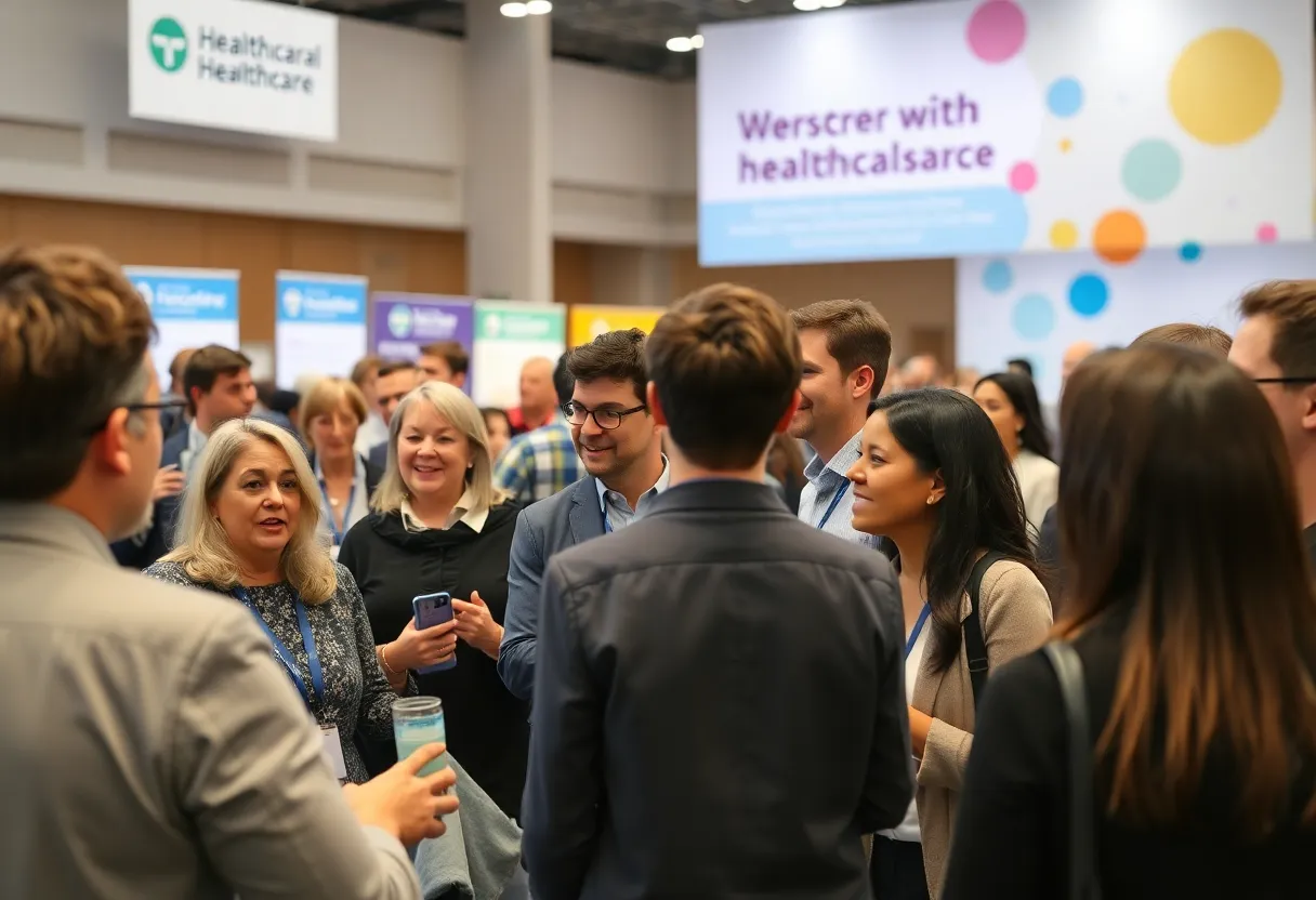 Attendees participating in discussions at a healthcare conference