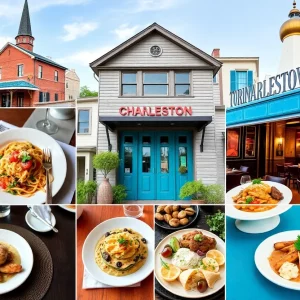 Collage of dishes from top Charleston restaurants