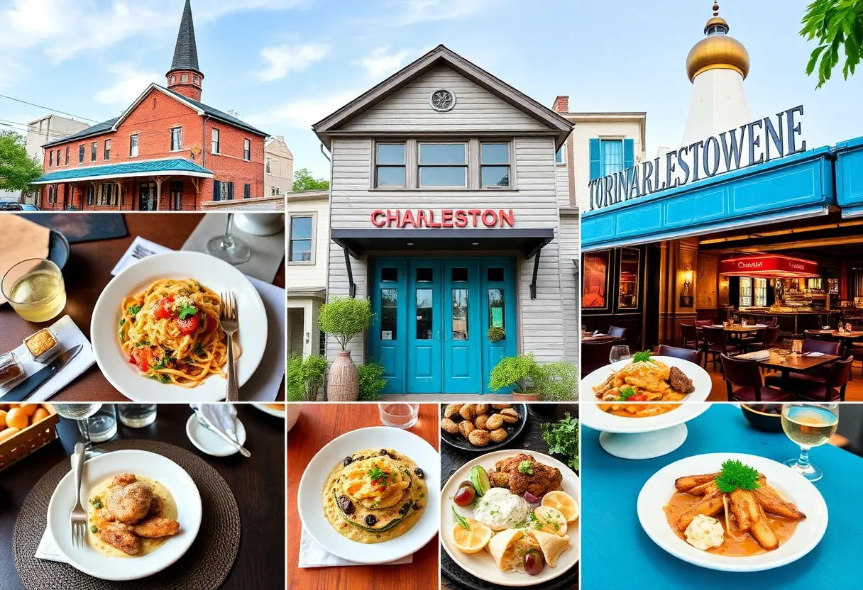 Collage of dishes from top Charleston restaurants