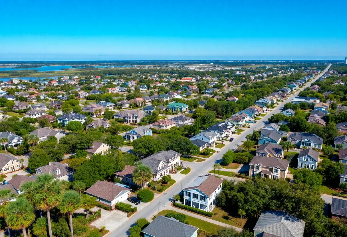 Suburban neighborhoods in Charleston, South Carolina