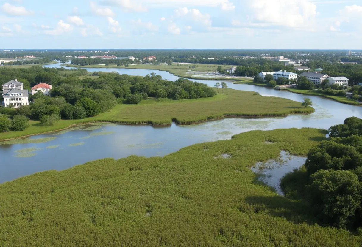 A peaceful view of Charleston highlighting its natural beauty.
