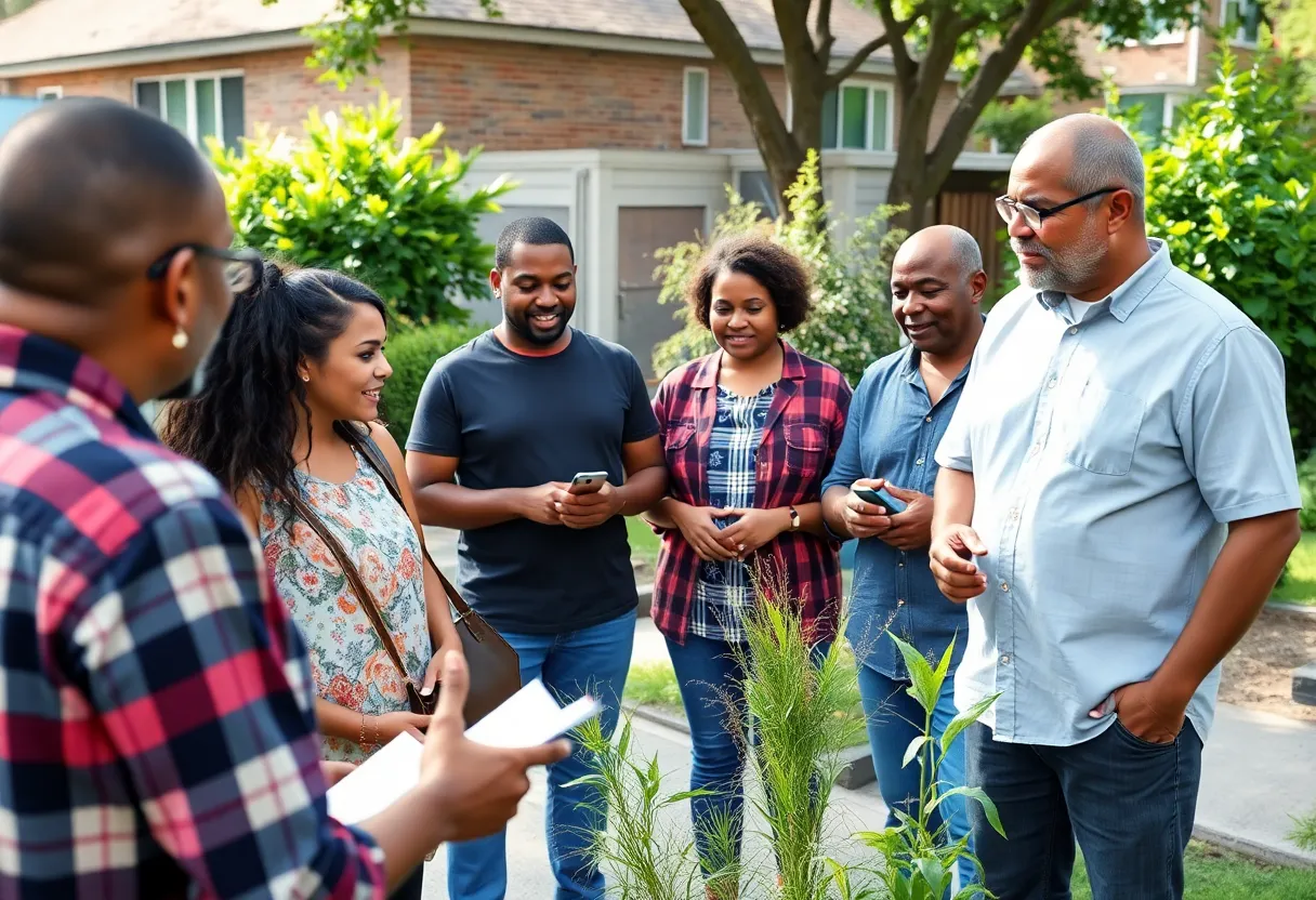 Residents collaborating on neighborhood improvement projects in Charleston.