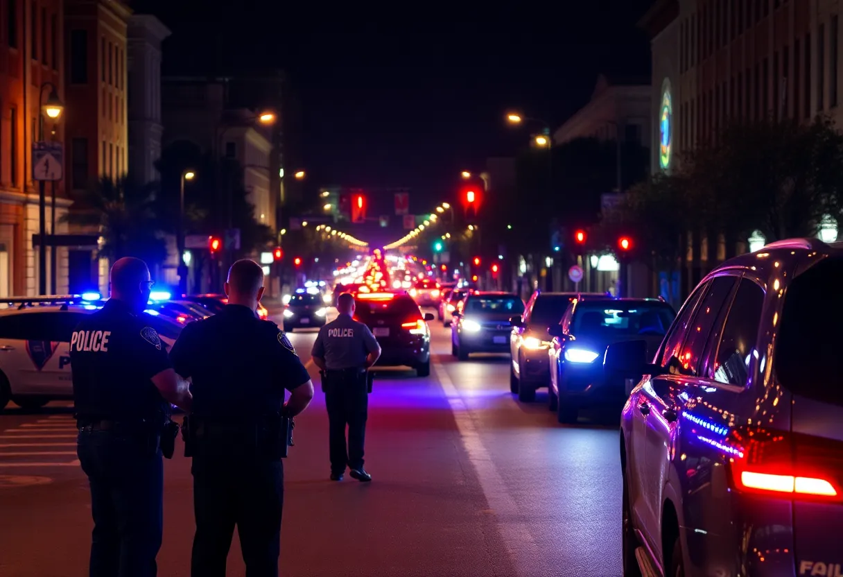 Police safety checkpoints in Charleston at night