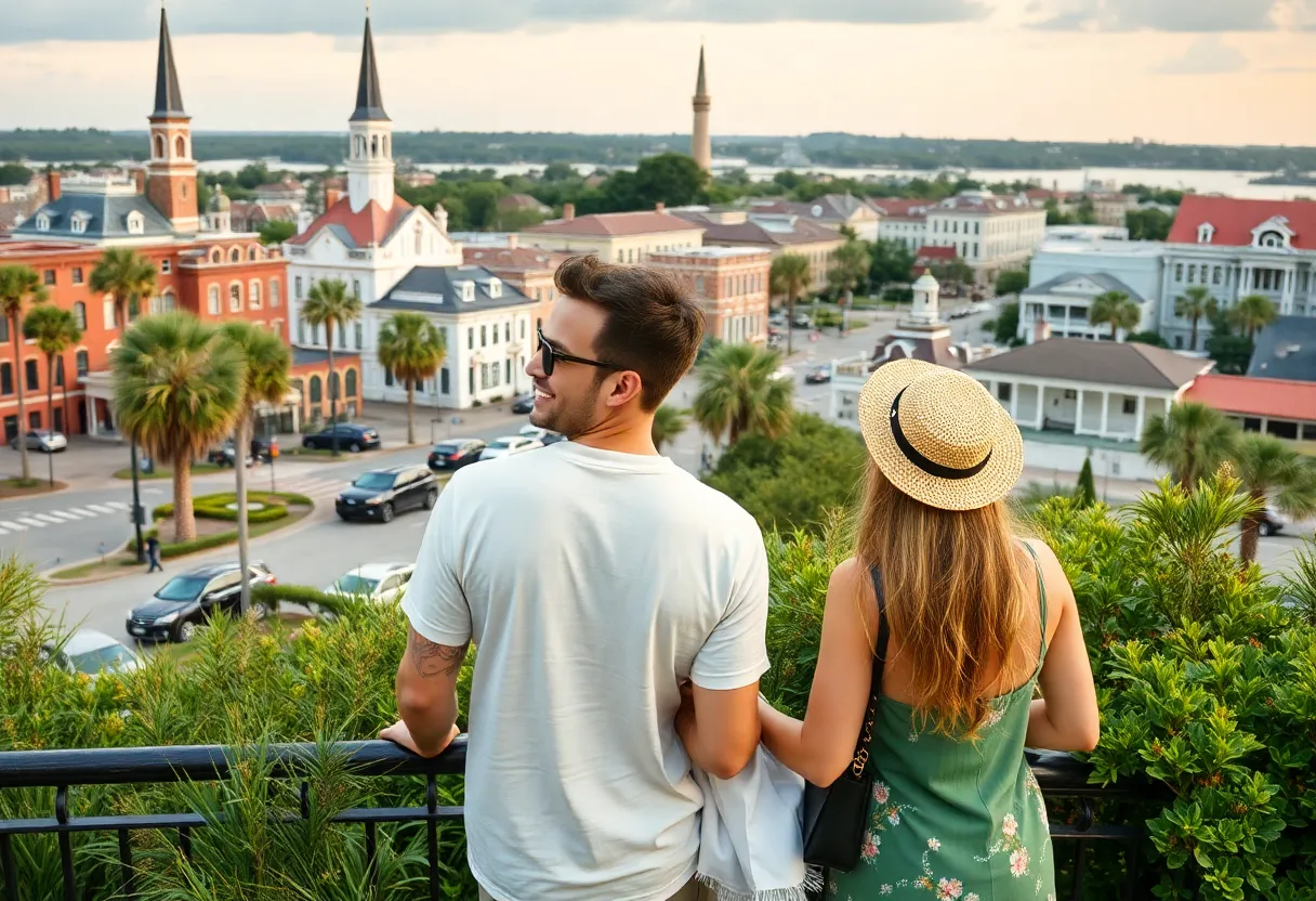 Couples enjoying a summer day in Charleston, SC, representing young love.