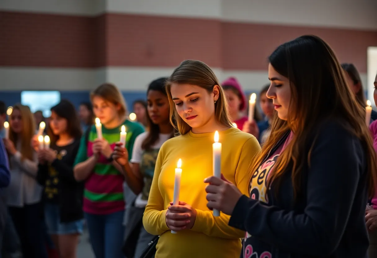 Community gathering for vigil in honor of Tyrek Smith