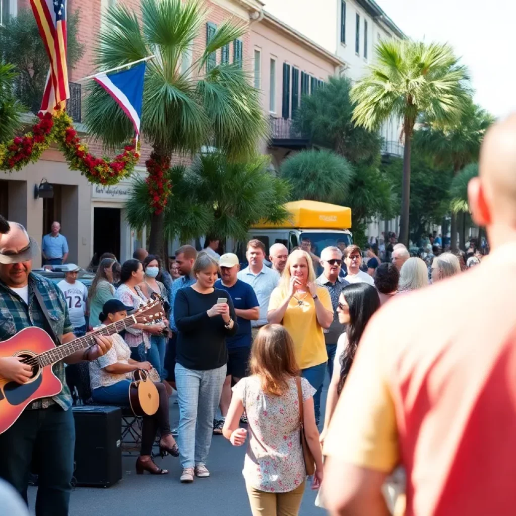 Festive atmosphere in Charleston with music and arts events