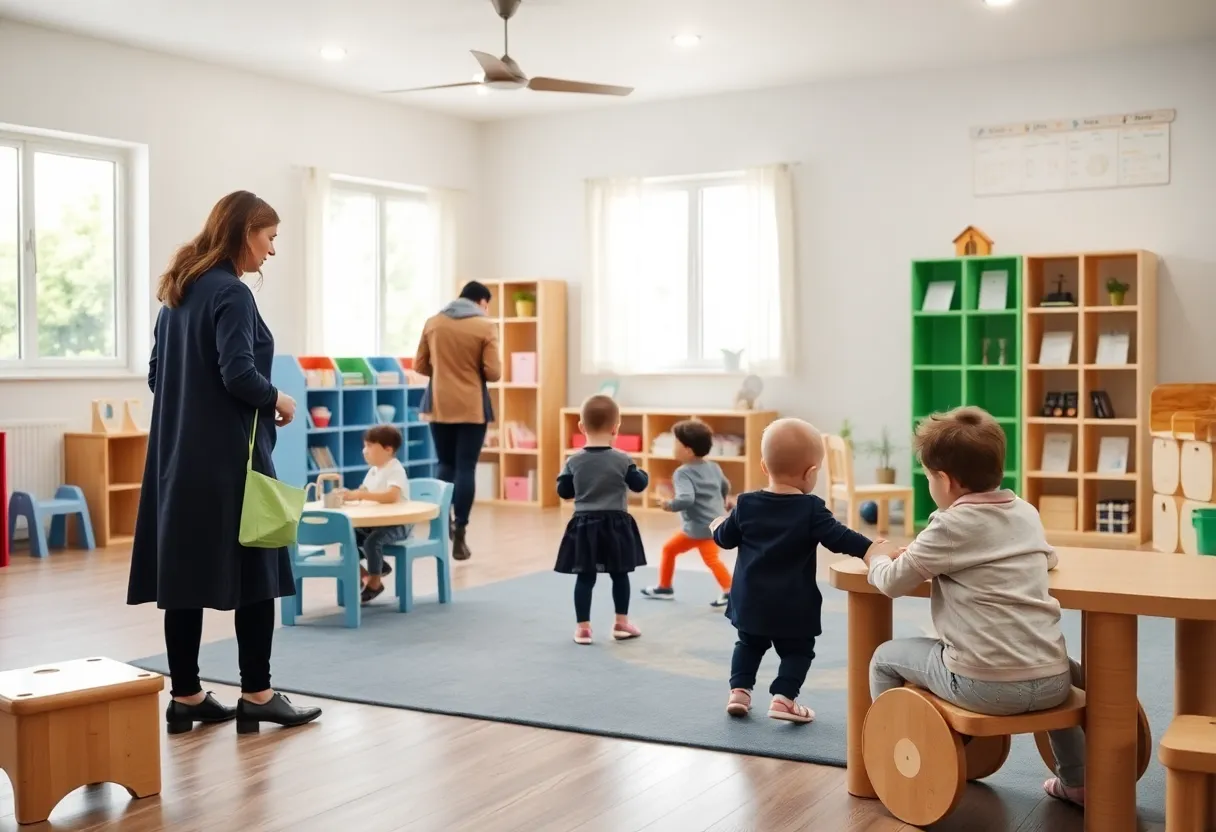 Children playing in a safe daycare environment.
