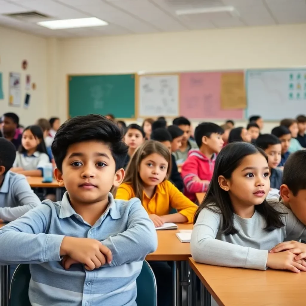 Students in a classroom demonstrating perfect attendance