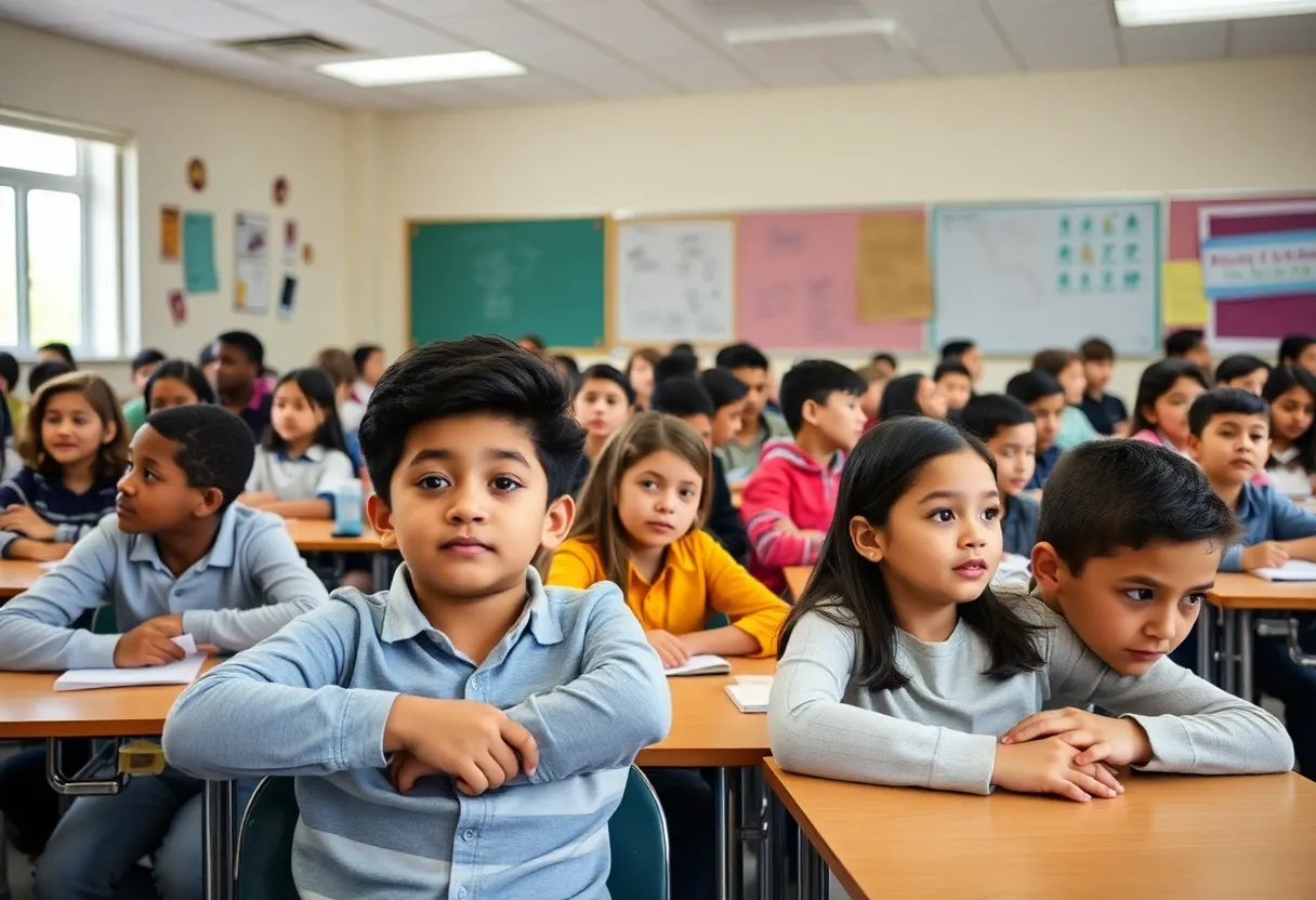 Students in a classroom demonstrating perfect attendance