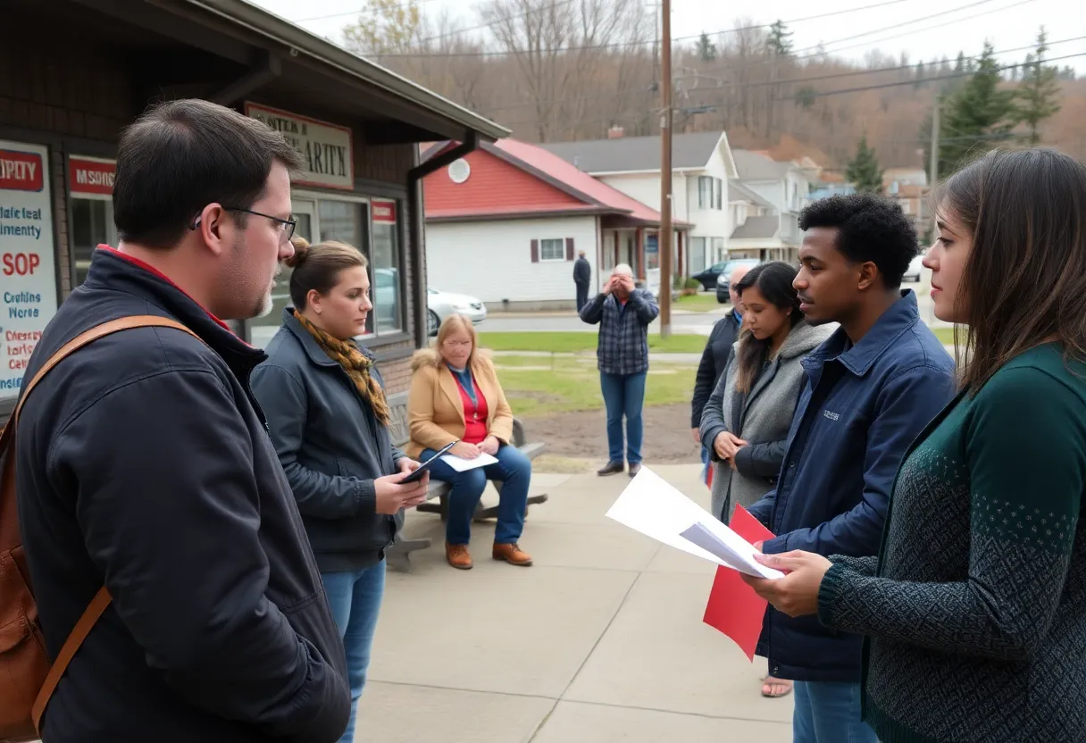 Diverse community members discussing immigration rights