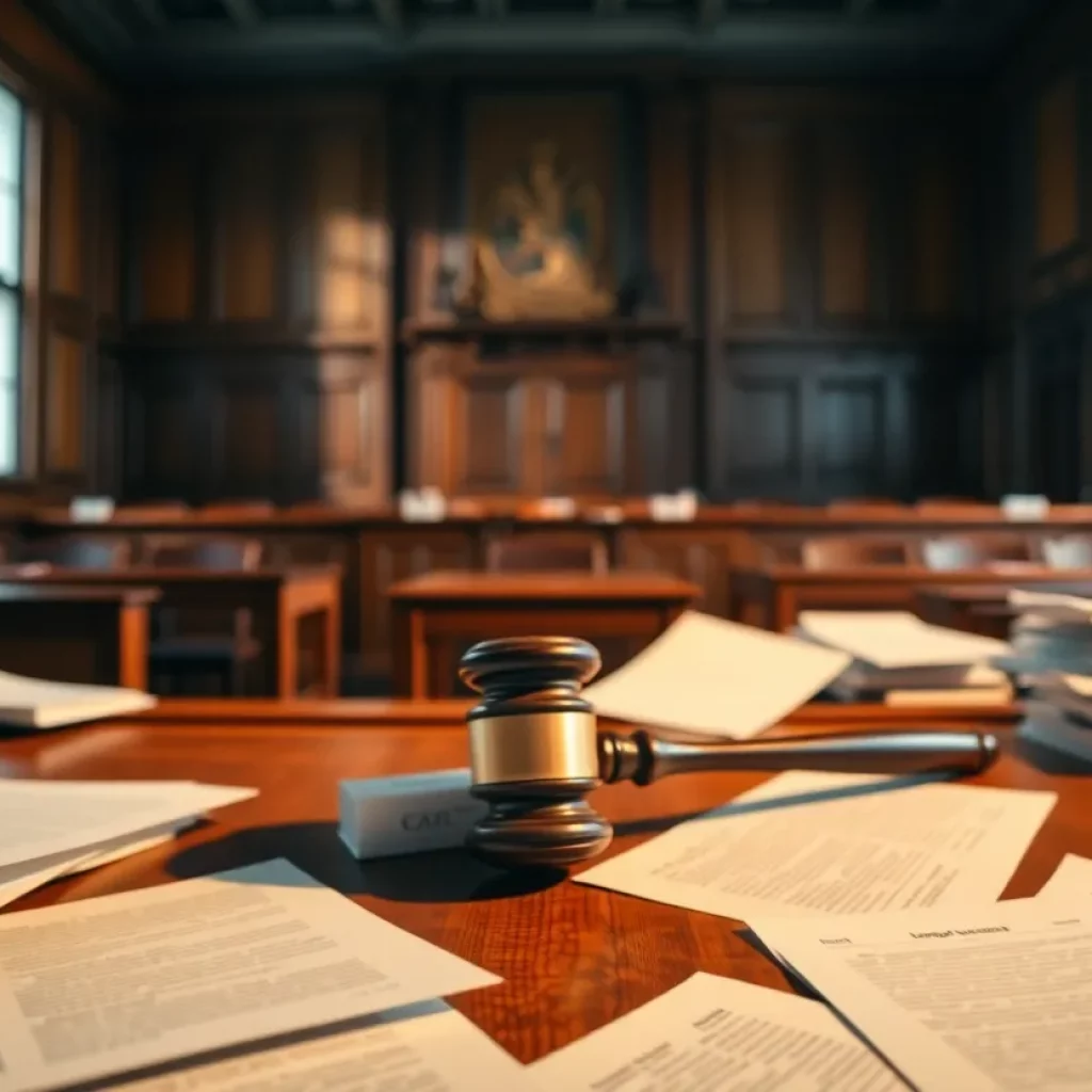 Courtroom setting representing legal controversy in immigration cases