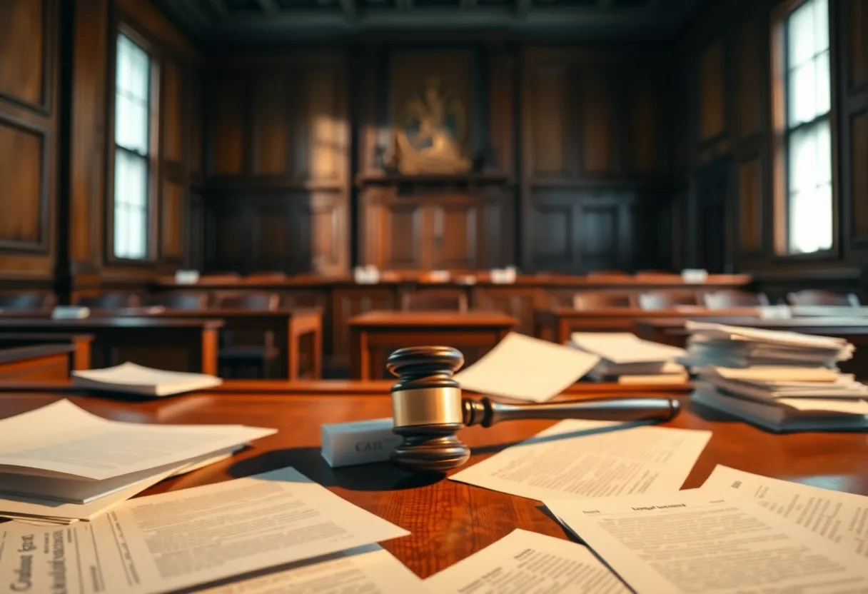 Courtroom setting representing legal controversy in immigration cases