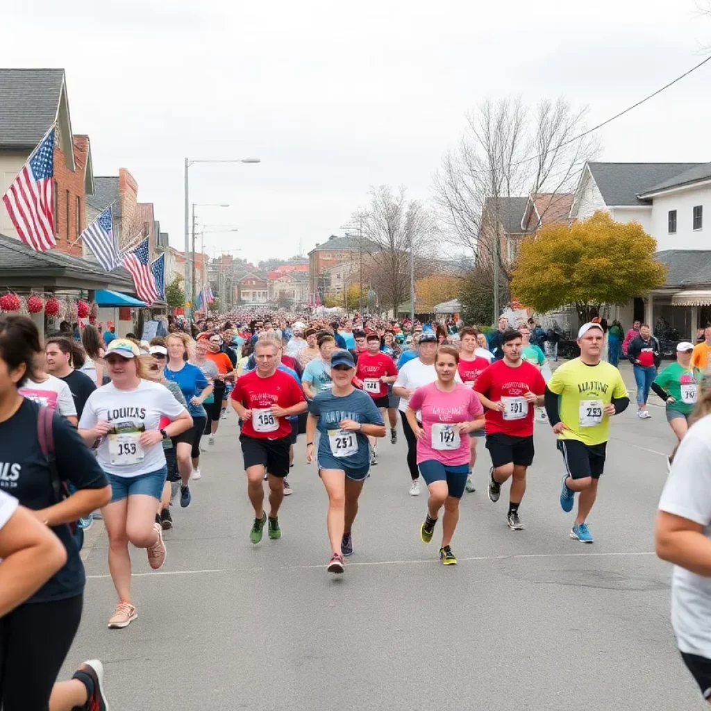 Participants running at the Doughnut Dash 5k event in Charleston