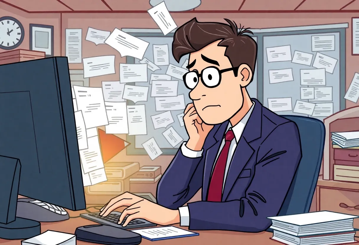 Immigration lawyer distressed by confusing email notifications.