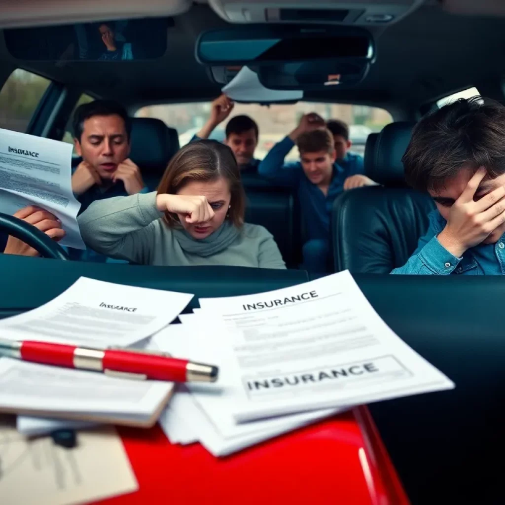 Image illustrating the insurance crisis in Louisiana with frustrated drivers.