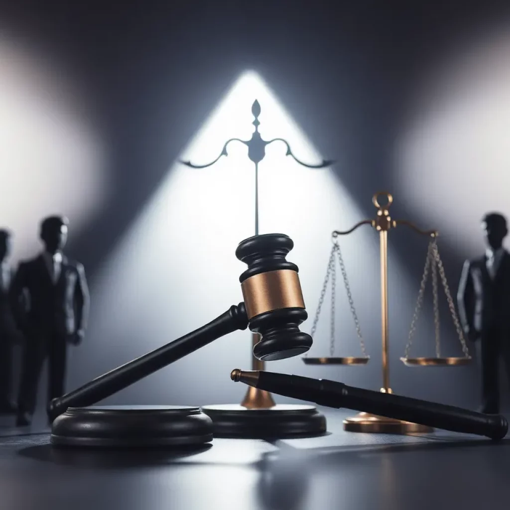 Symbolic image of justice representing a controversial lawyer nomination