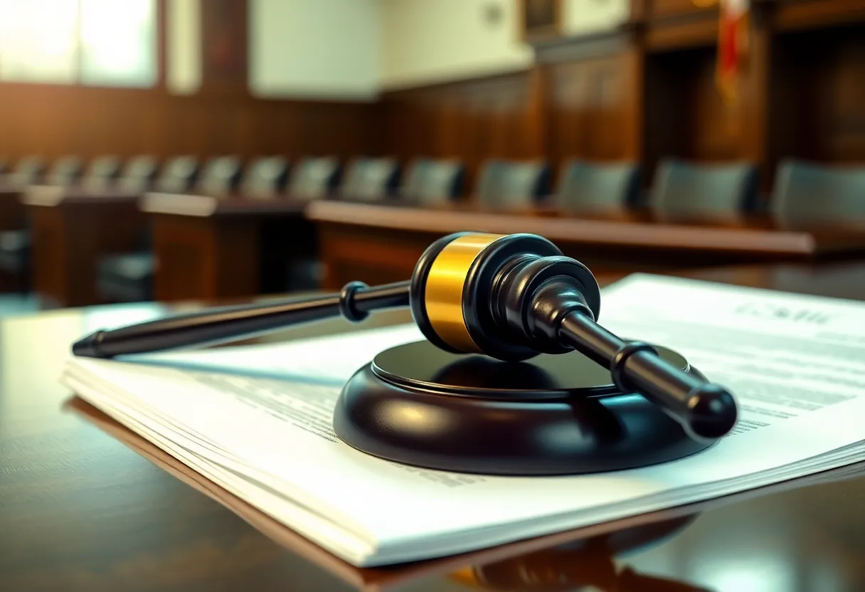 Gavel and legal documents representing mesothelioma litigation