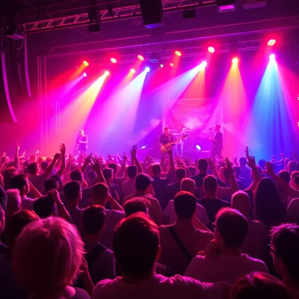 Concert audience enjoying a live performance