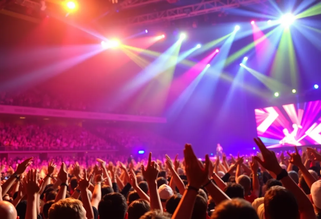 Crowd enjoying live music at a concert
