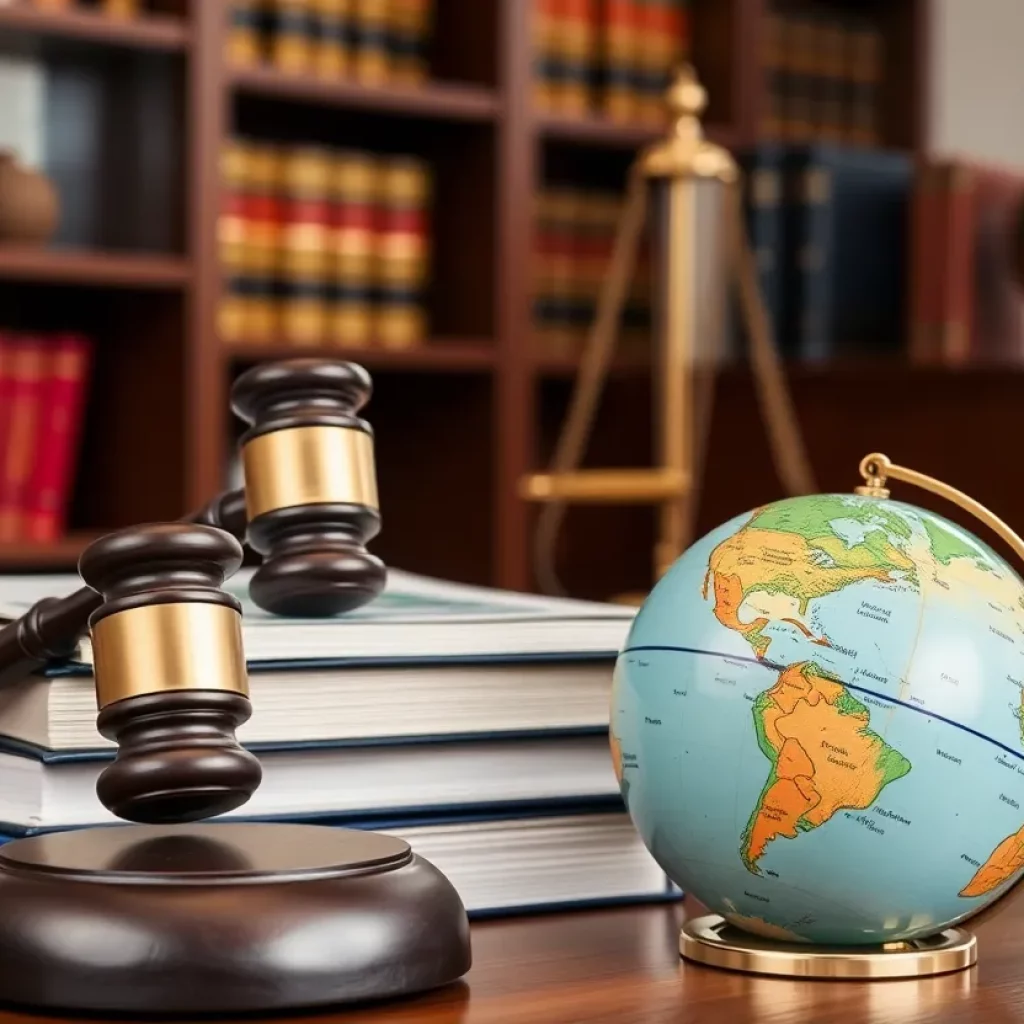 Office setting depicting legal resources and professionalism