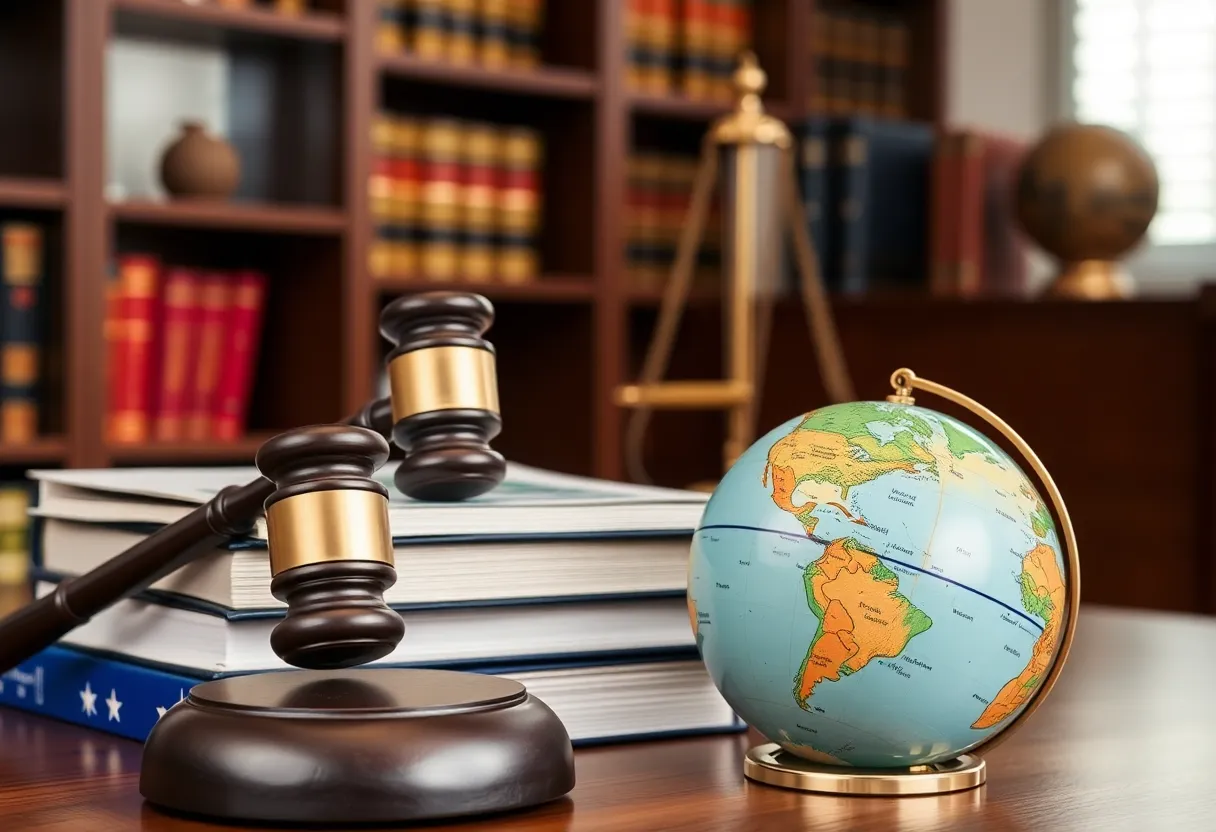 Office setting depicting legal resources and professionalism