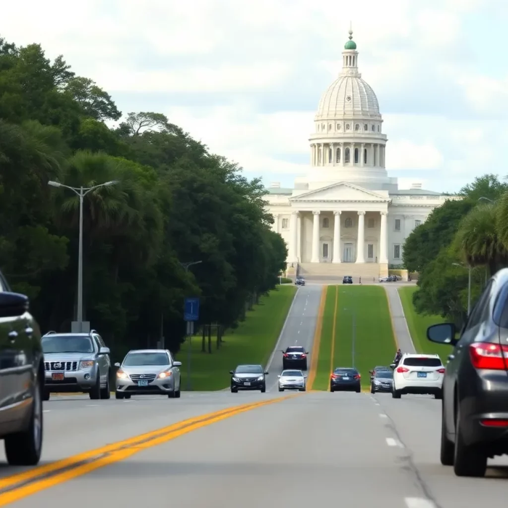 Legislative building in Louisiana representing auto insurance reforms