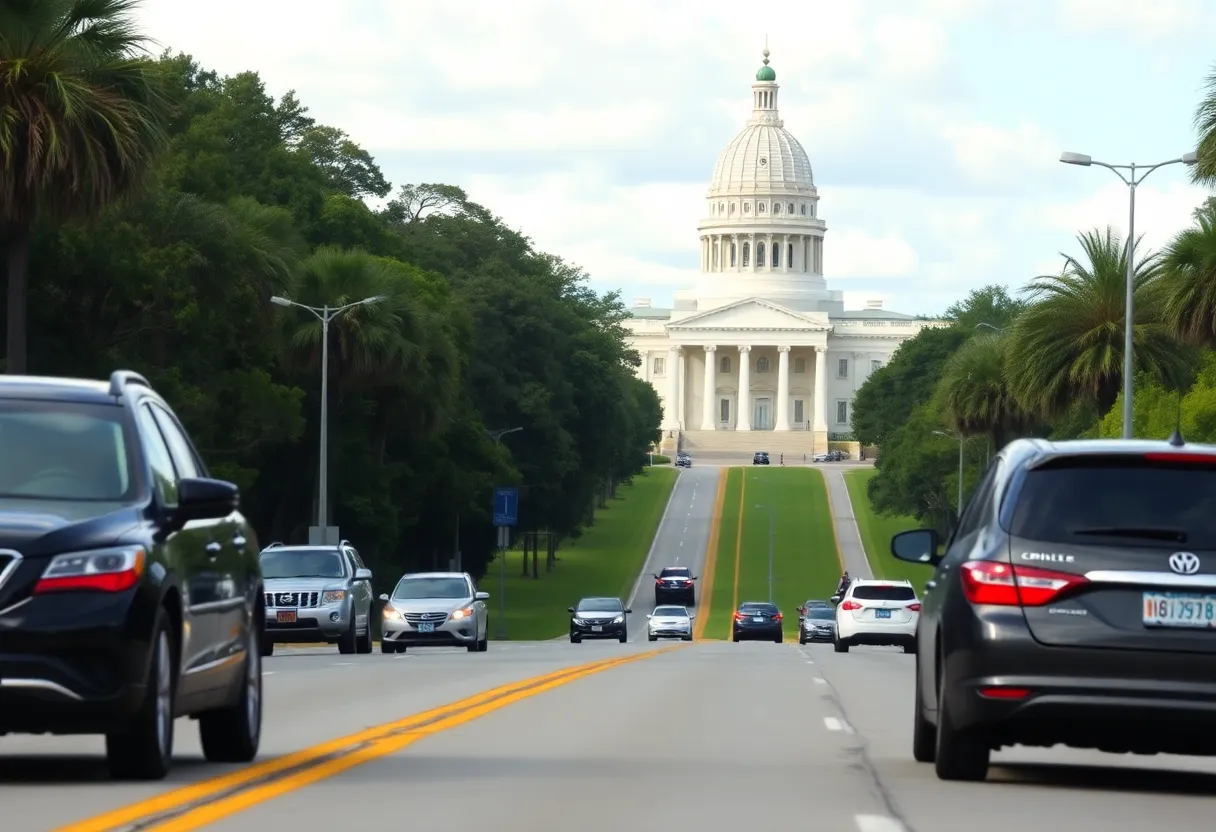 Legislative building in Louisiana representing auto insurance reforms