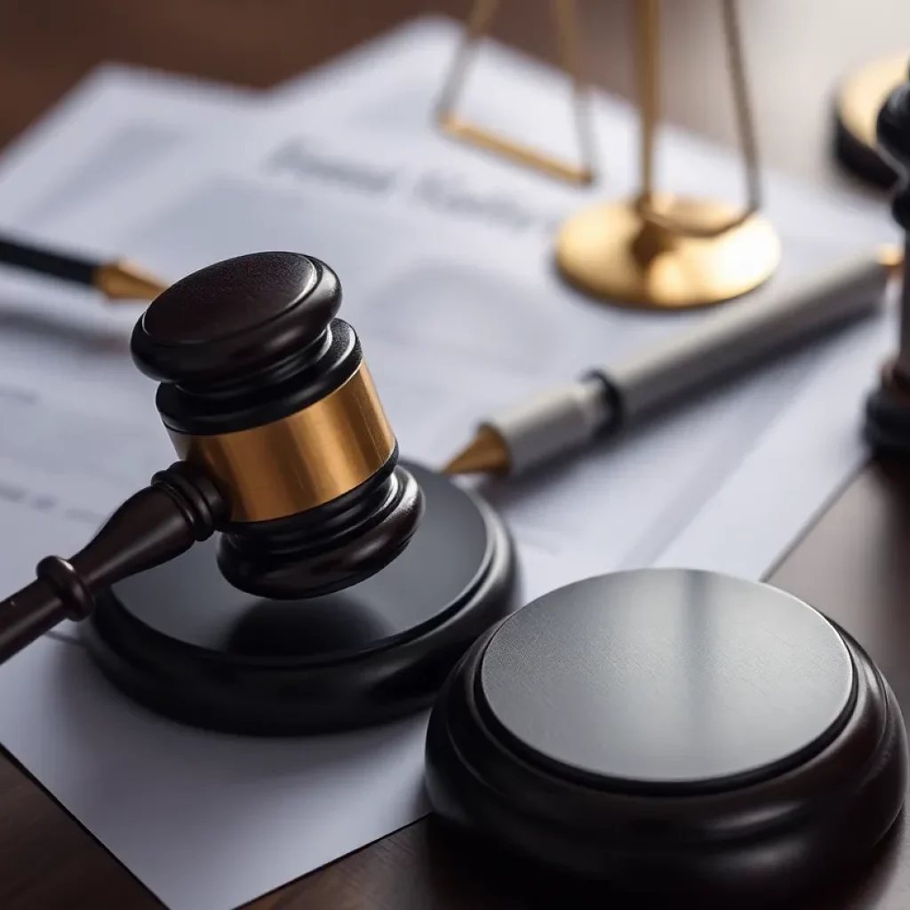 Gavel and legal documents representing mesothelioma lawsuits