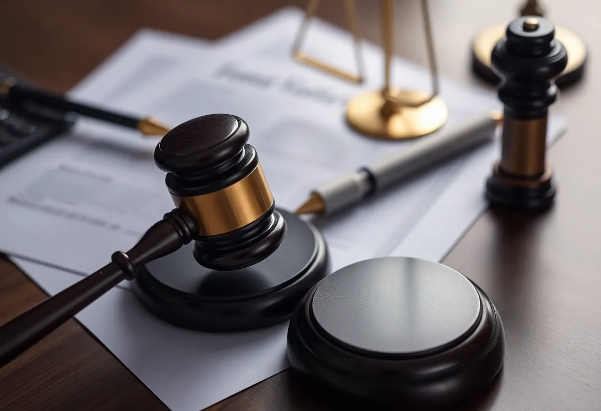 Gavel and legal documents representing mesothelioma lawsuits