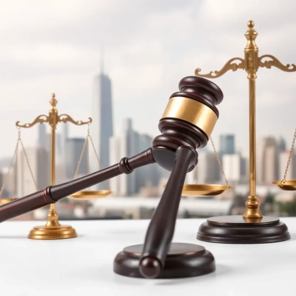 Artwork depicting the legal conflict of immigration enforcement in New Jersey