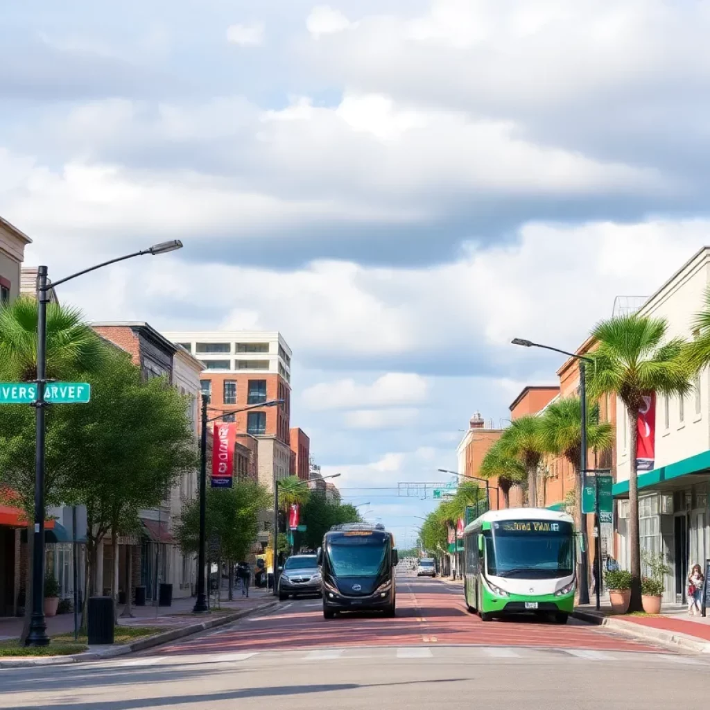 Urban streetscape of Rivers Avenue in North Charleston