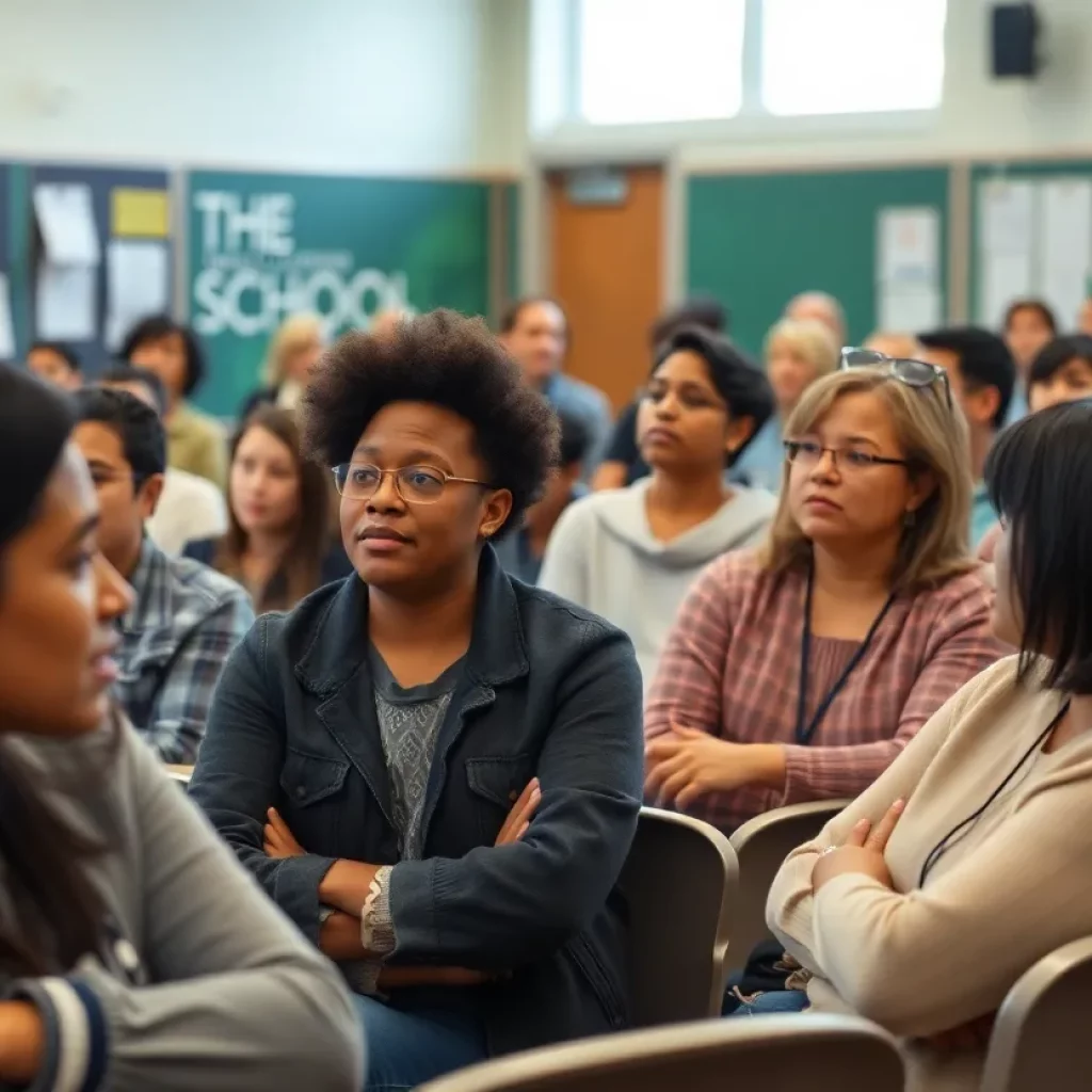 Community members at a Polk County Schools meeting