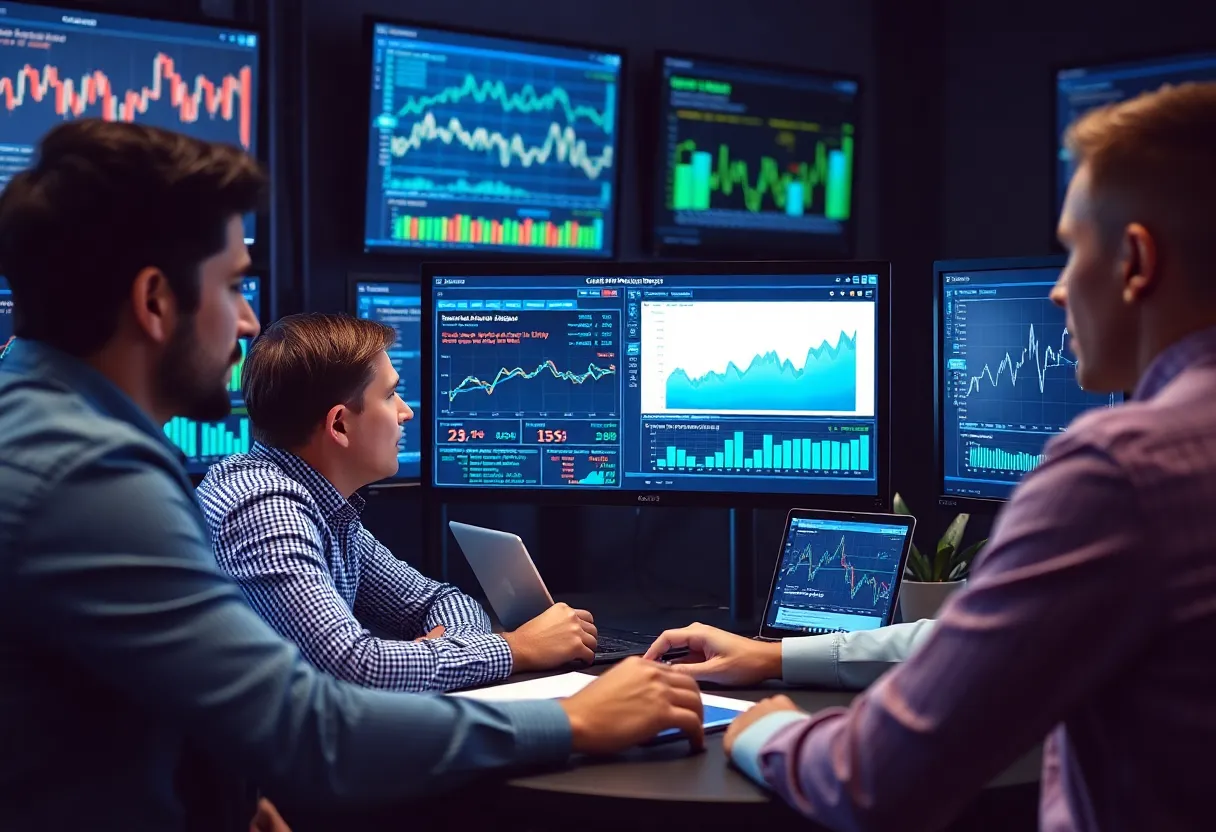 Marketing team using real-time analytics tools