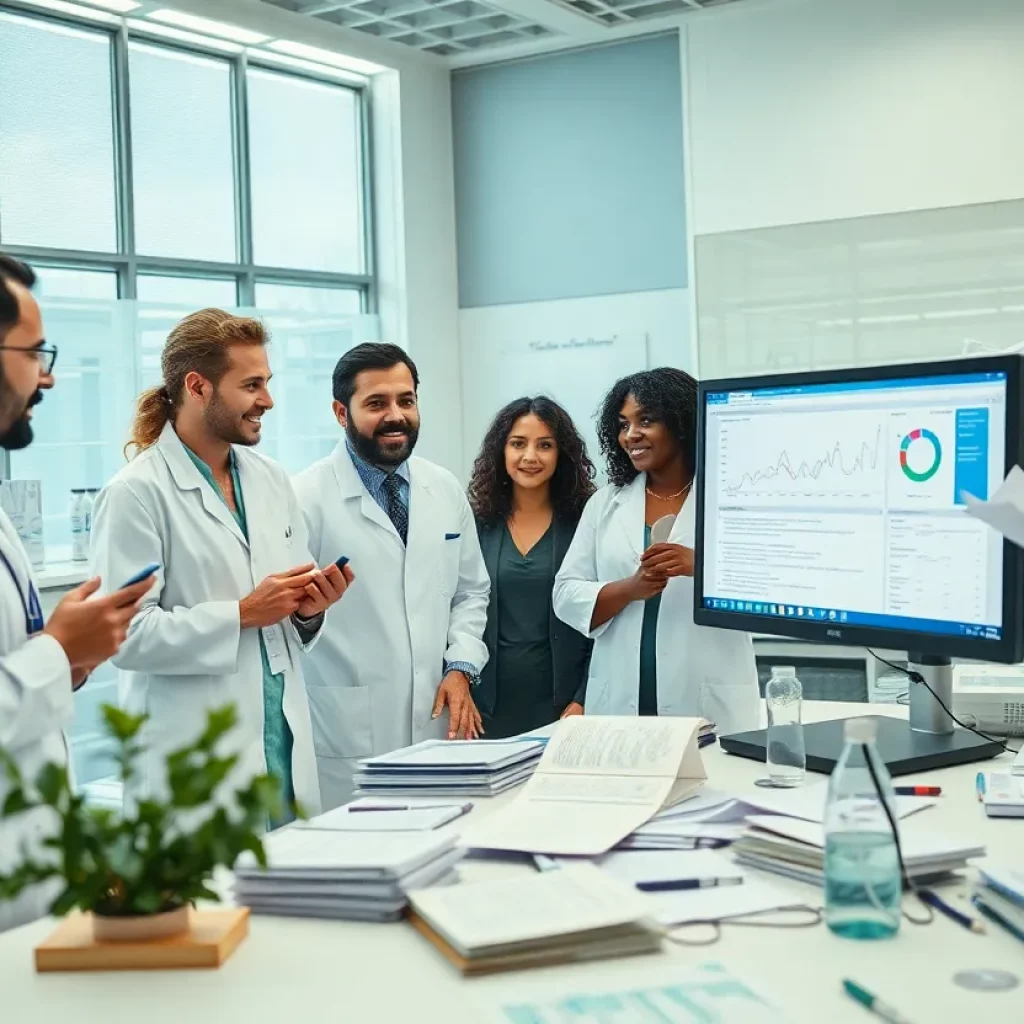 Diverse researchers discussing integrity in medical journals