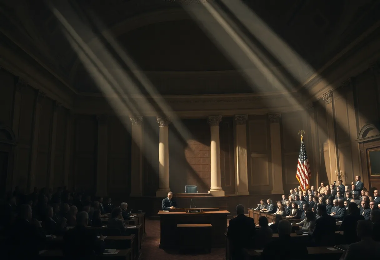 Political landscape reflecting the Senate chamber debates