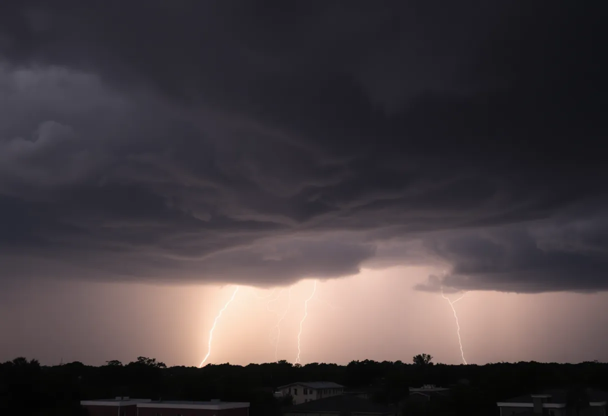 Thunderstorm clouds gathering over Charleston SC