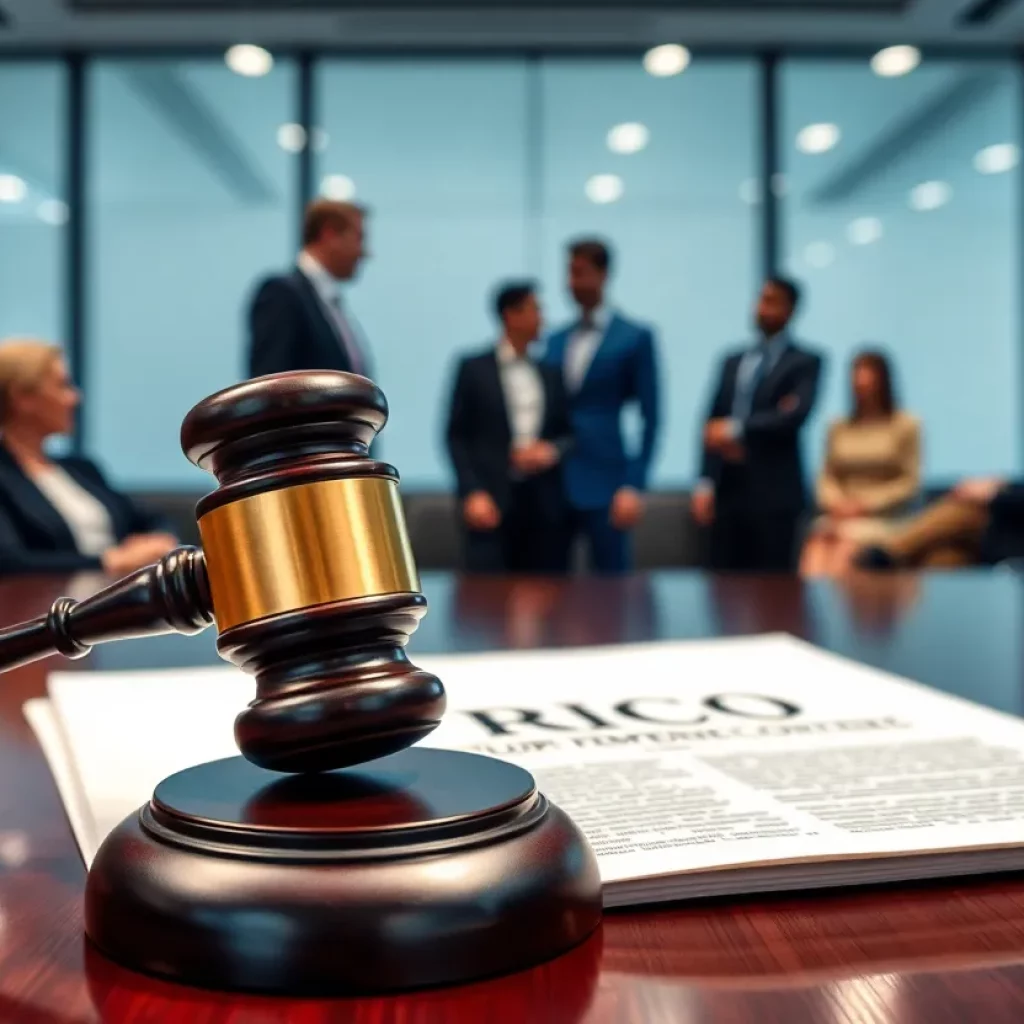 Gavel on legal documents representing RICO Act ruling