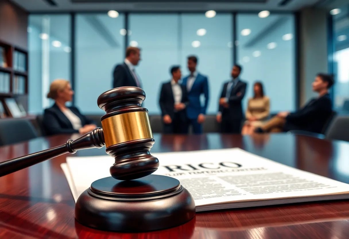 Gavel on legal documents representing RICO Act ruling