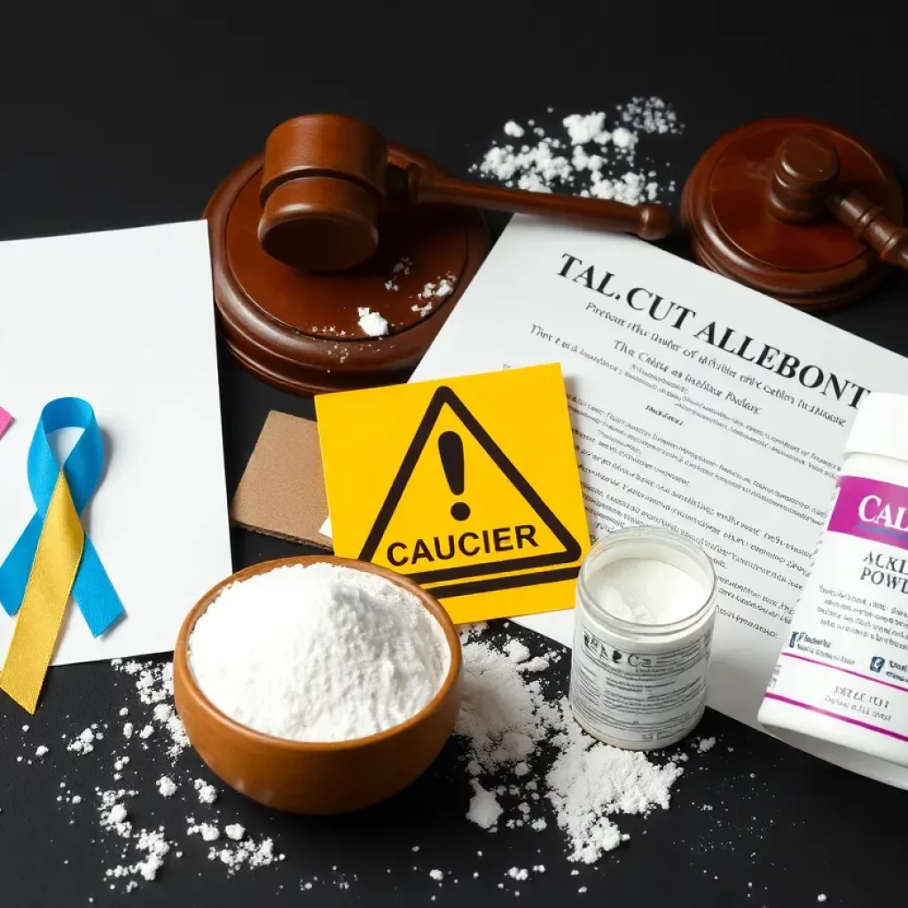 Illustration of talcum powder dangers and ovarian cancer risks