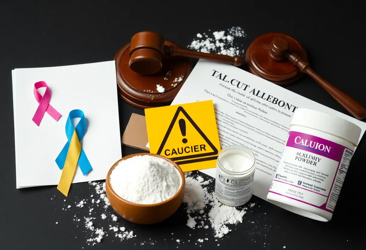 Illustration of talcum powder dangers and ovarian cancer risks