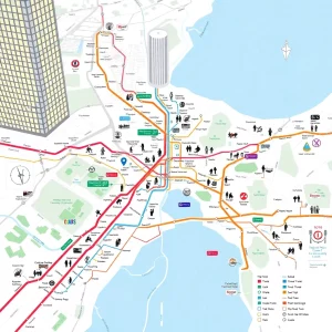 Submit Your Press Release Future-focused public transit map and diverse transportation modes.