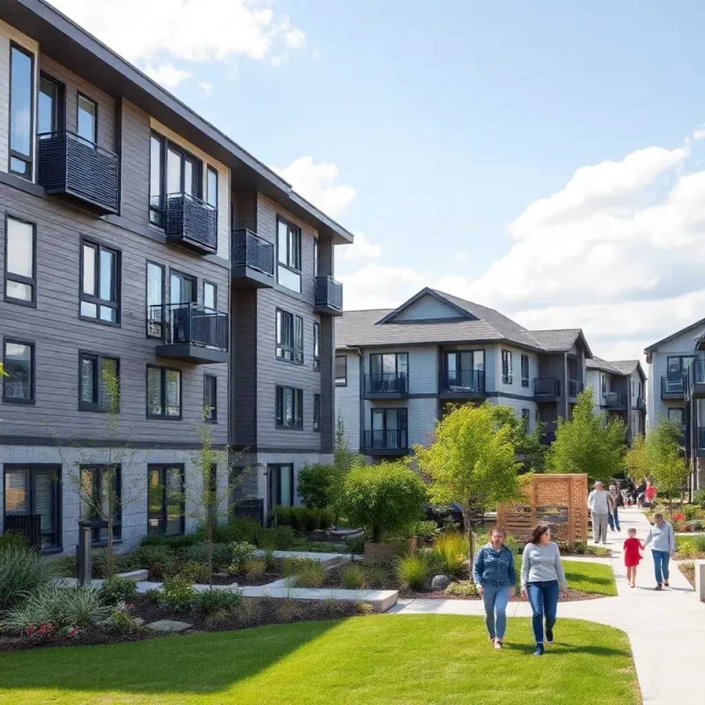 A modern neighborhood in North Charleston featuring affordable housing projects