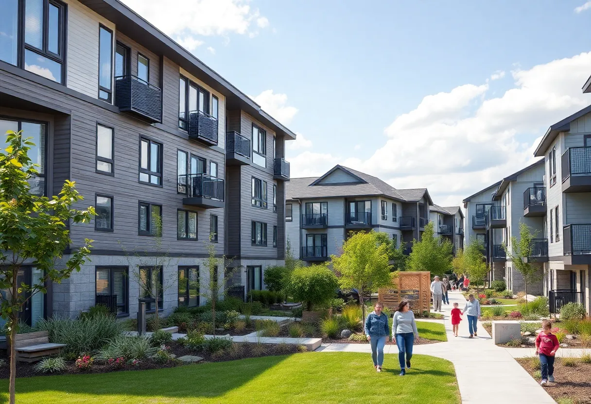 A modern neighborhood in North Charleston featuring affordable housing projects
