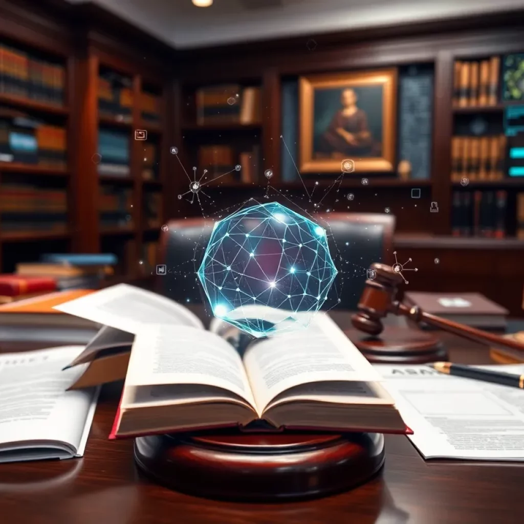 Abstract representation of AI tools in a law office