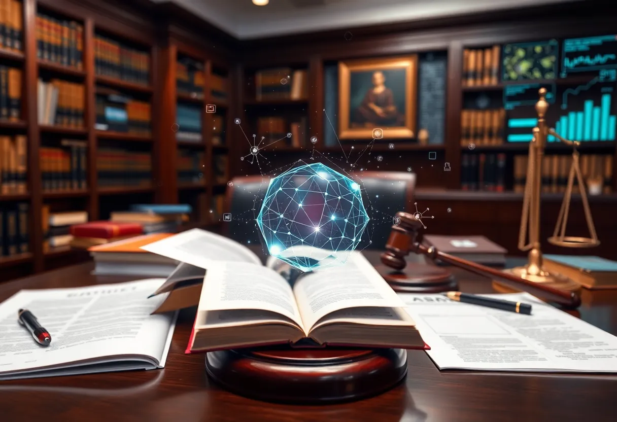 Abstract representation of AI tools in a law office