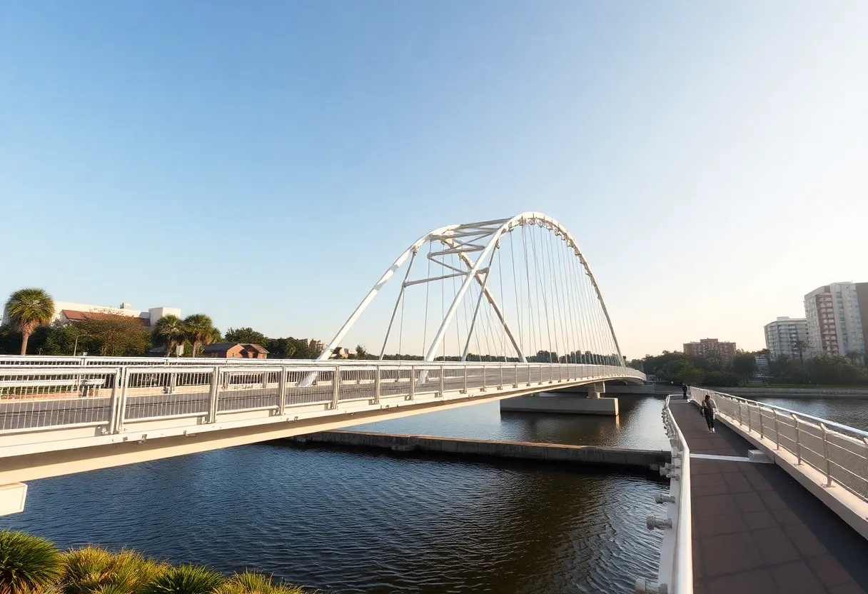 Rendering of the Ashley River Crossing pedestrian bridge in Charleston, S.C.