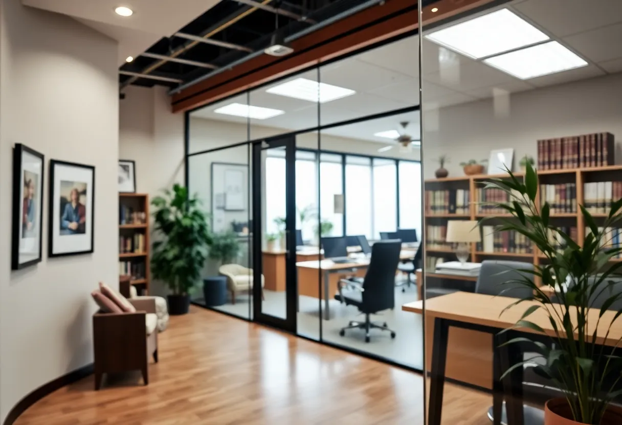 Interior of BANA LAW office reflecting professionalism and client-centered approach.