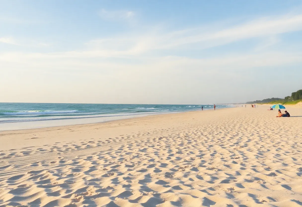 Beachwalker Park beach with soft sand and gentle waves
